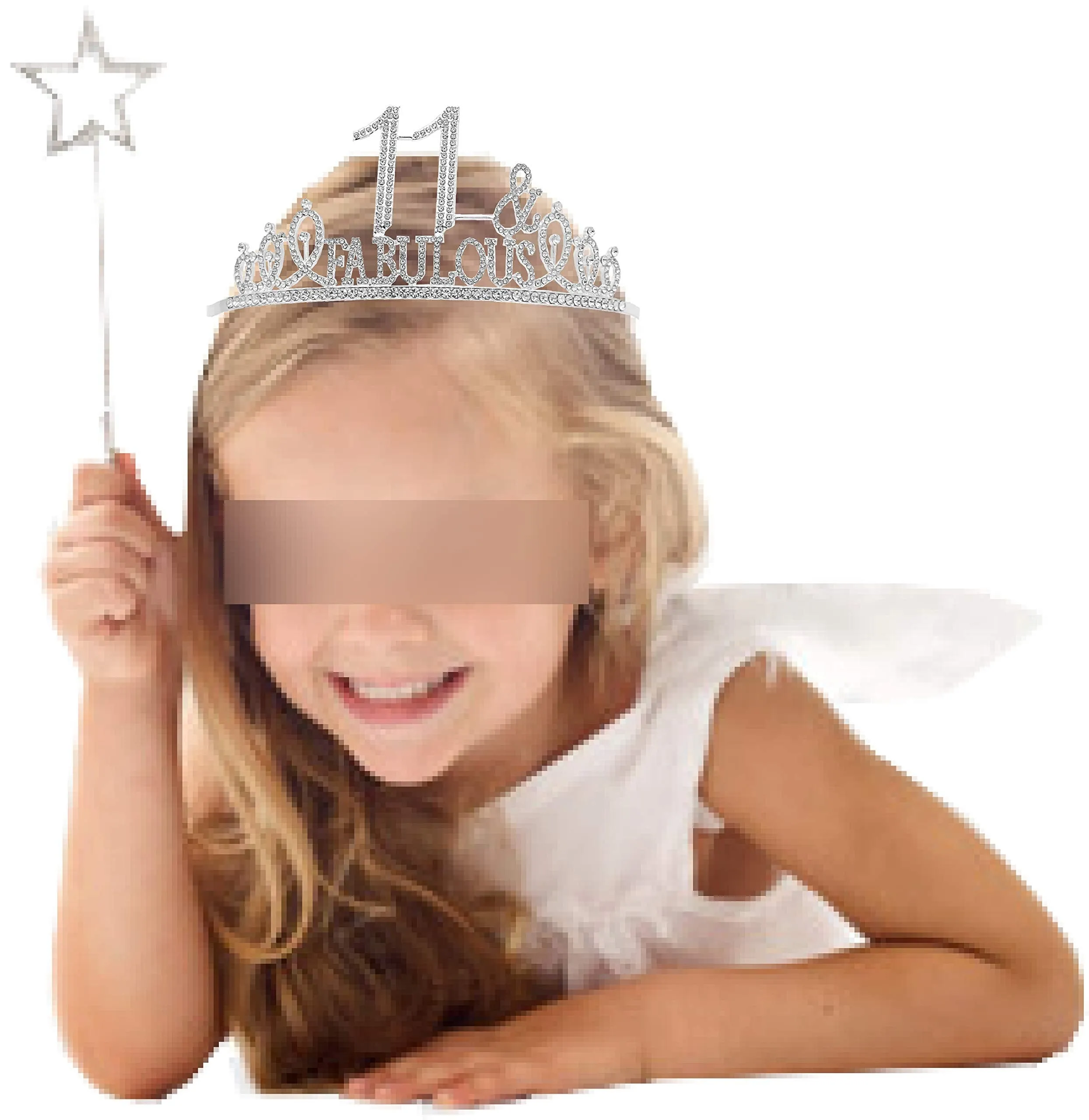 11th Birthday Gifts for girls,11th Birthday Tiara and Sash Silver,11th Birthday