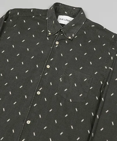 1950's Lightning Print Button Down Shirt