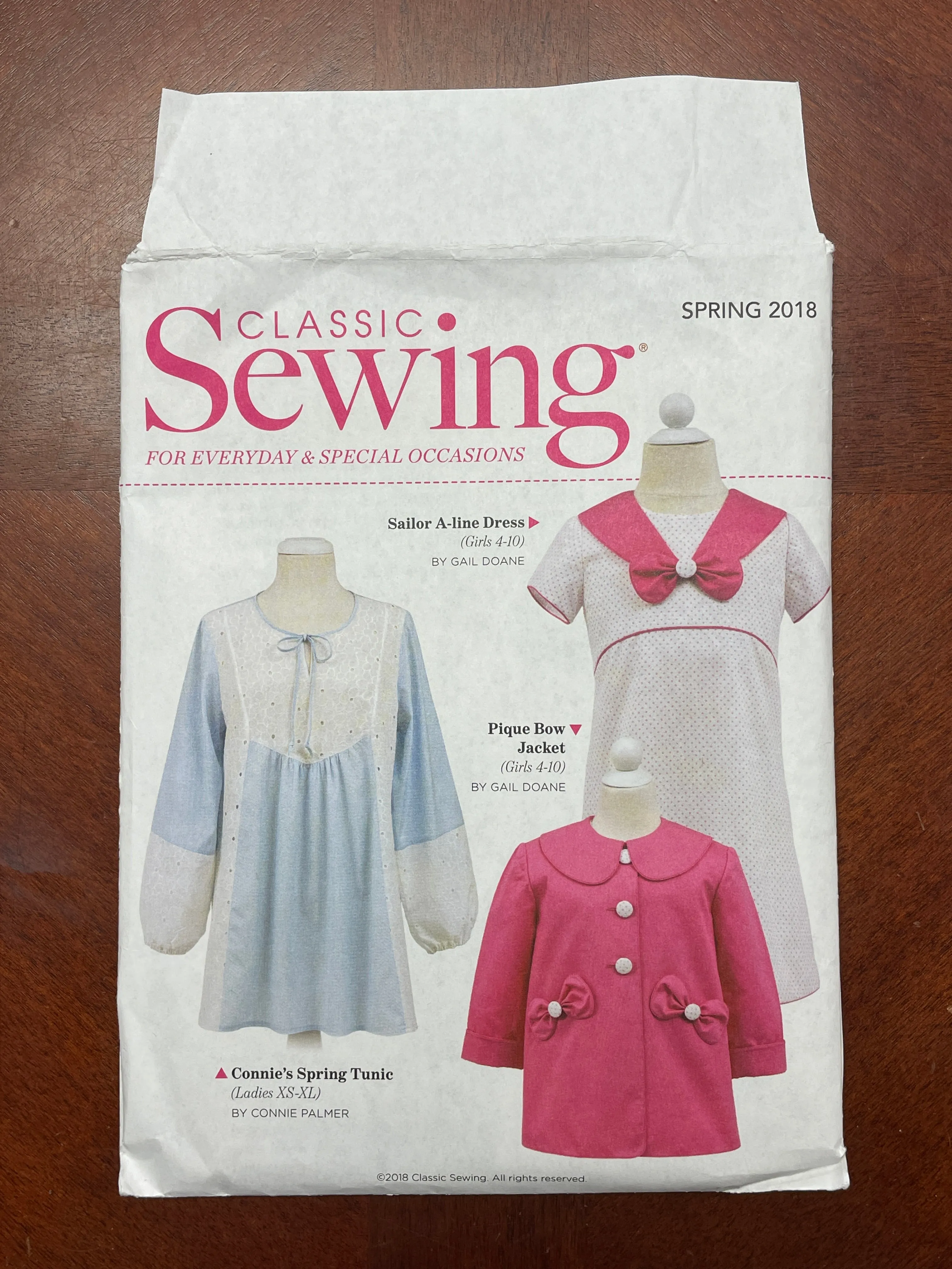 2018 Classic Sewing Spring 2018 Pattern - Childs Dress, Tunic and Jacket FACTORY FOLDED