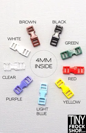 4mm Super Mini 12" Fashion Doll Doll Size Plastic Snap Buckles Pack Of 2