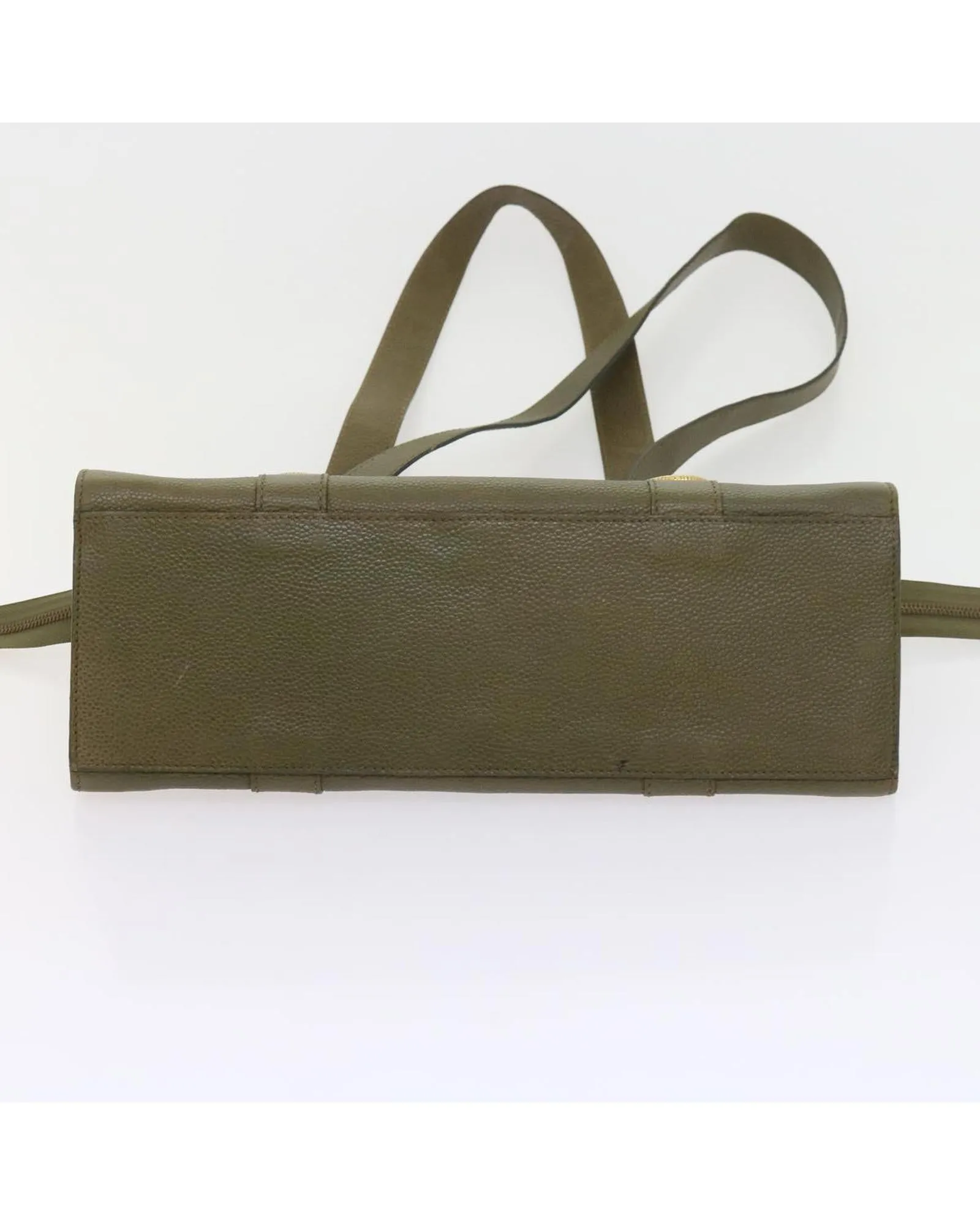 Authentic Khaki Leather Shoulder Bag by FENDI