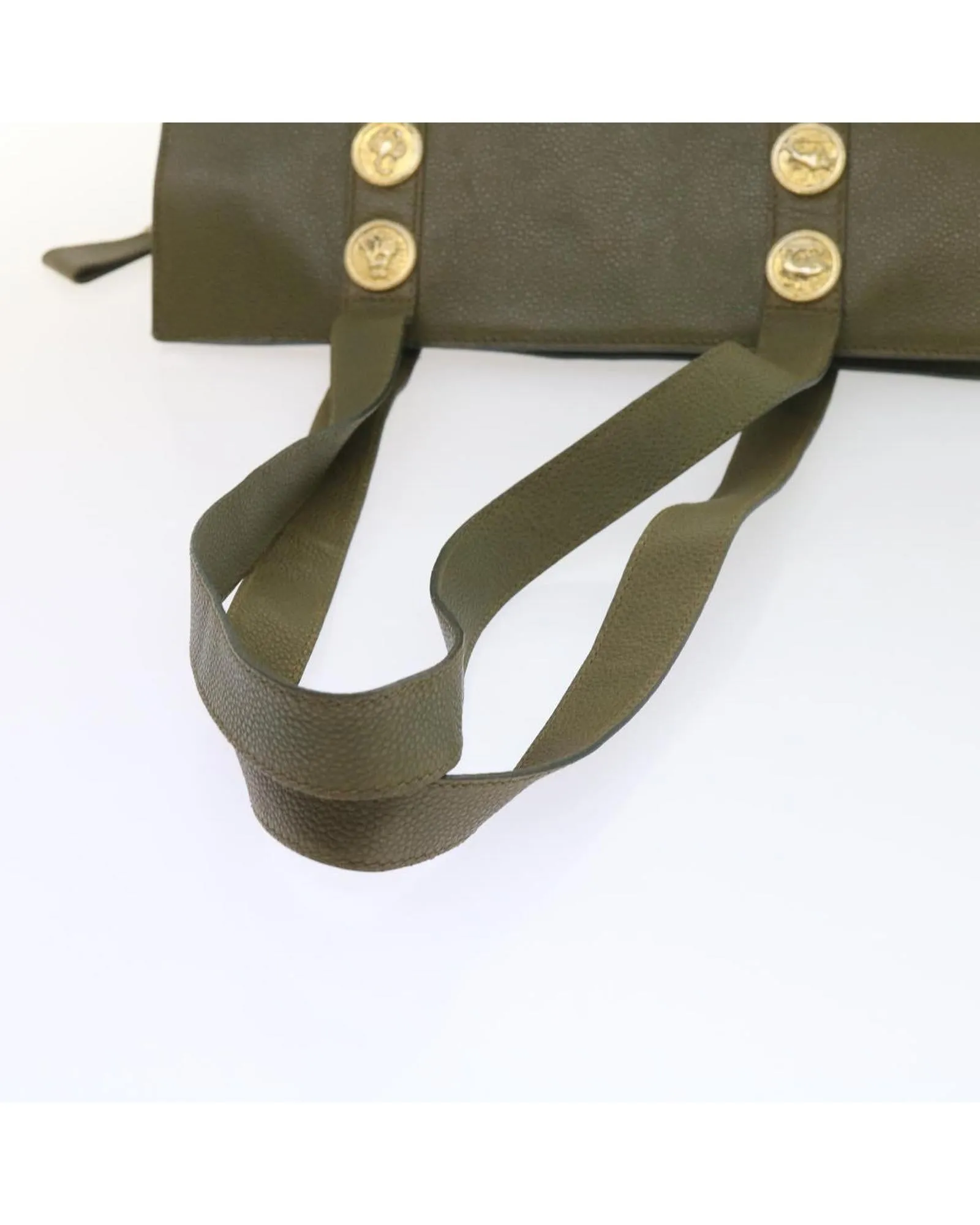 Authentic Khaki Leather Shoulder Bag by FENDI