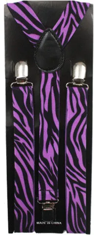 black and purple zebra suspenders Case of 72