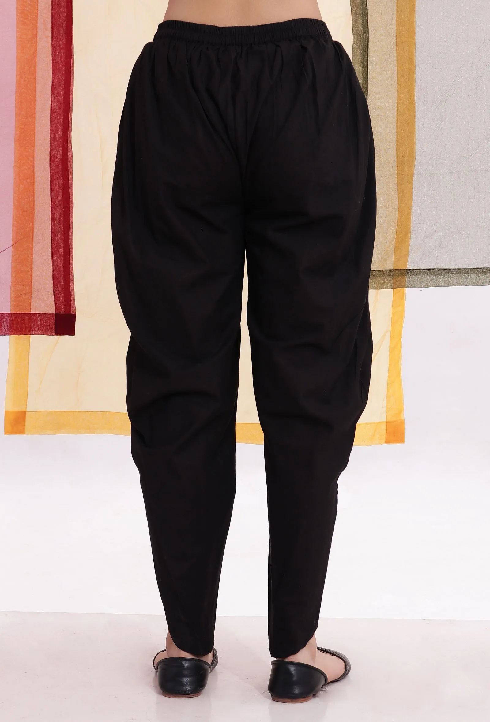 Black Cotton Dhoti Pants