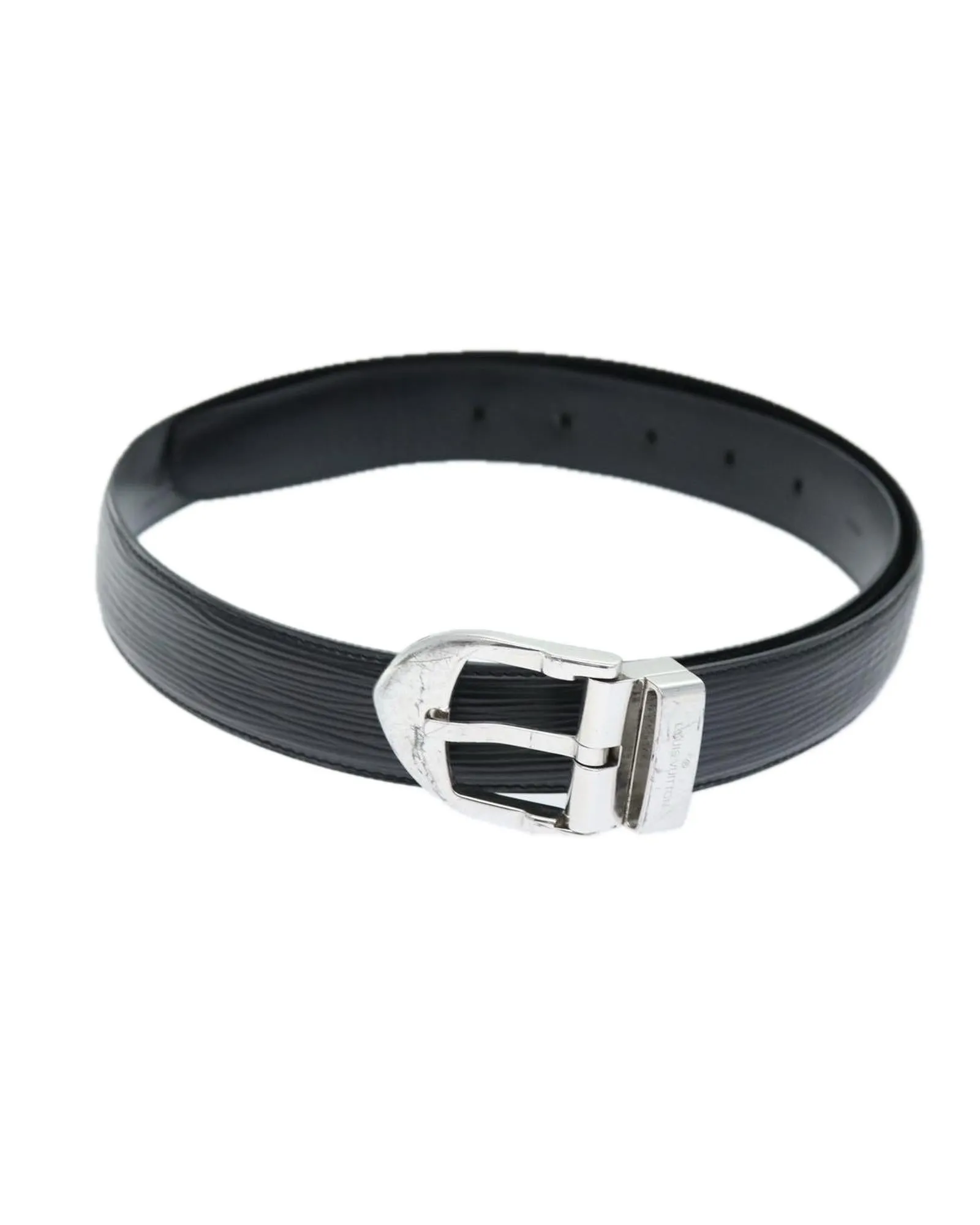 Black Epi Leather Belt with LV Logo Buckle - Authentic LV Fashion Accessory