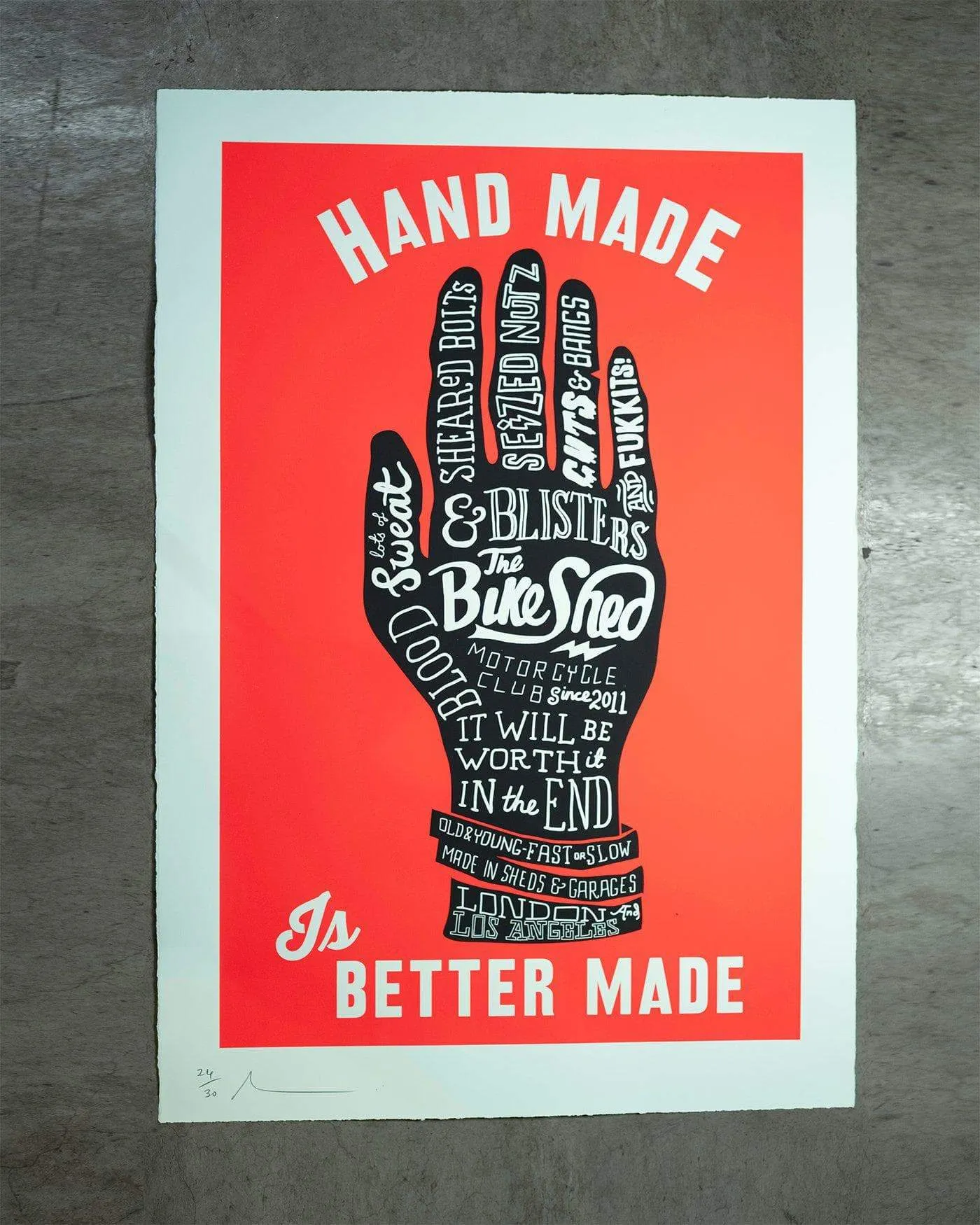 BSMC x Dave Buonaguidi - Motorcycle Pulled "Handmade Is Better Made" Print