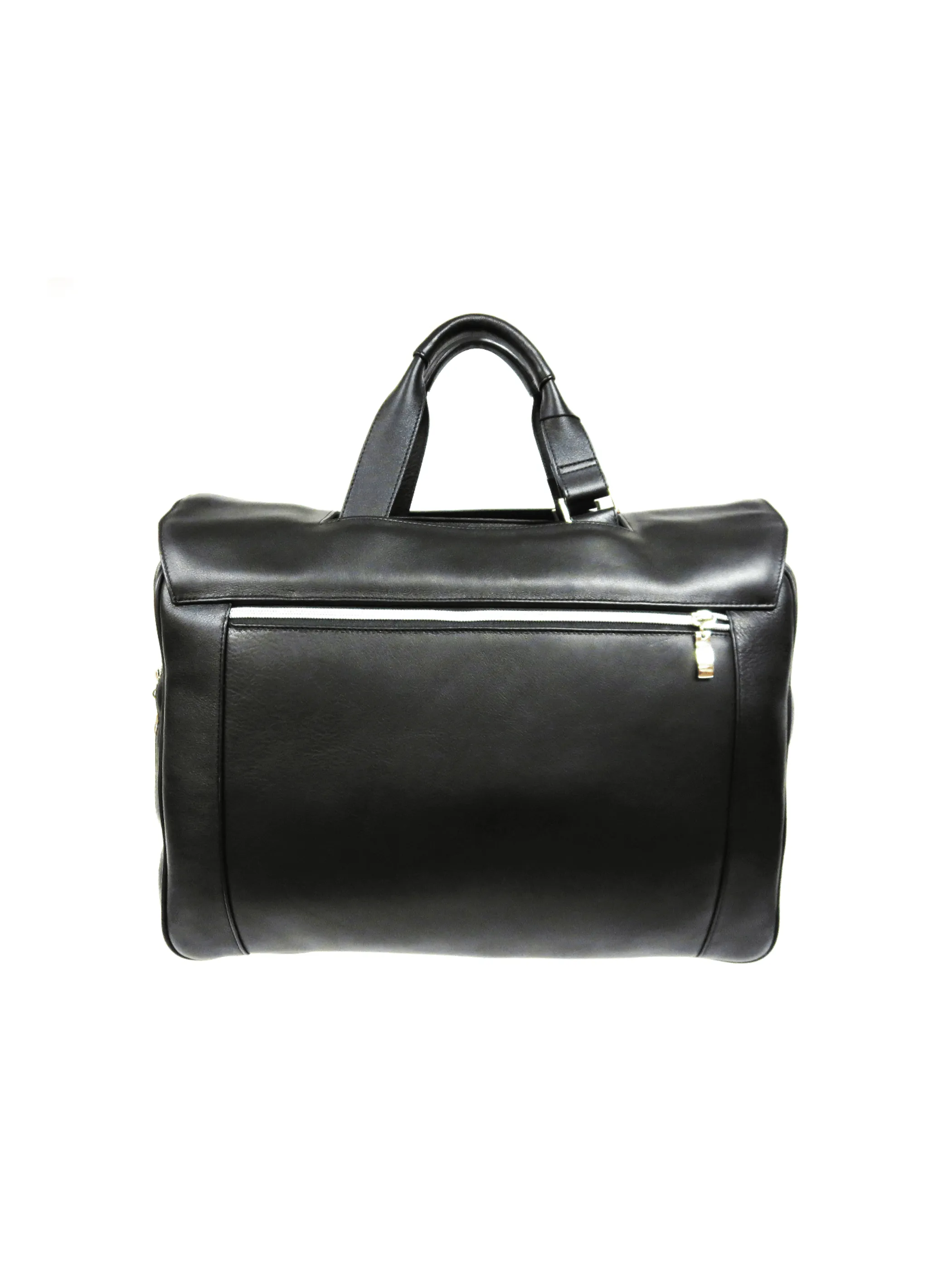 Classic Black Briefcase-Leather-Spacious Interior-Multiple Pockets