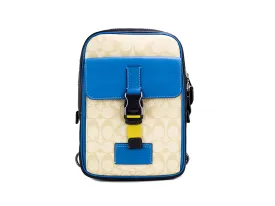 Coach Khaki Blue Jay Coated Canvas Colorblock Track Pack