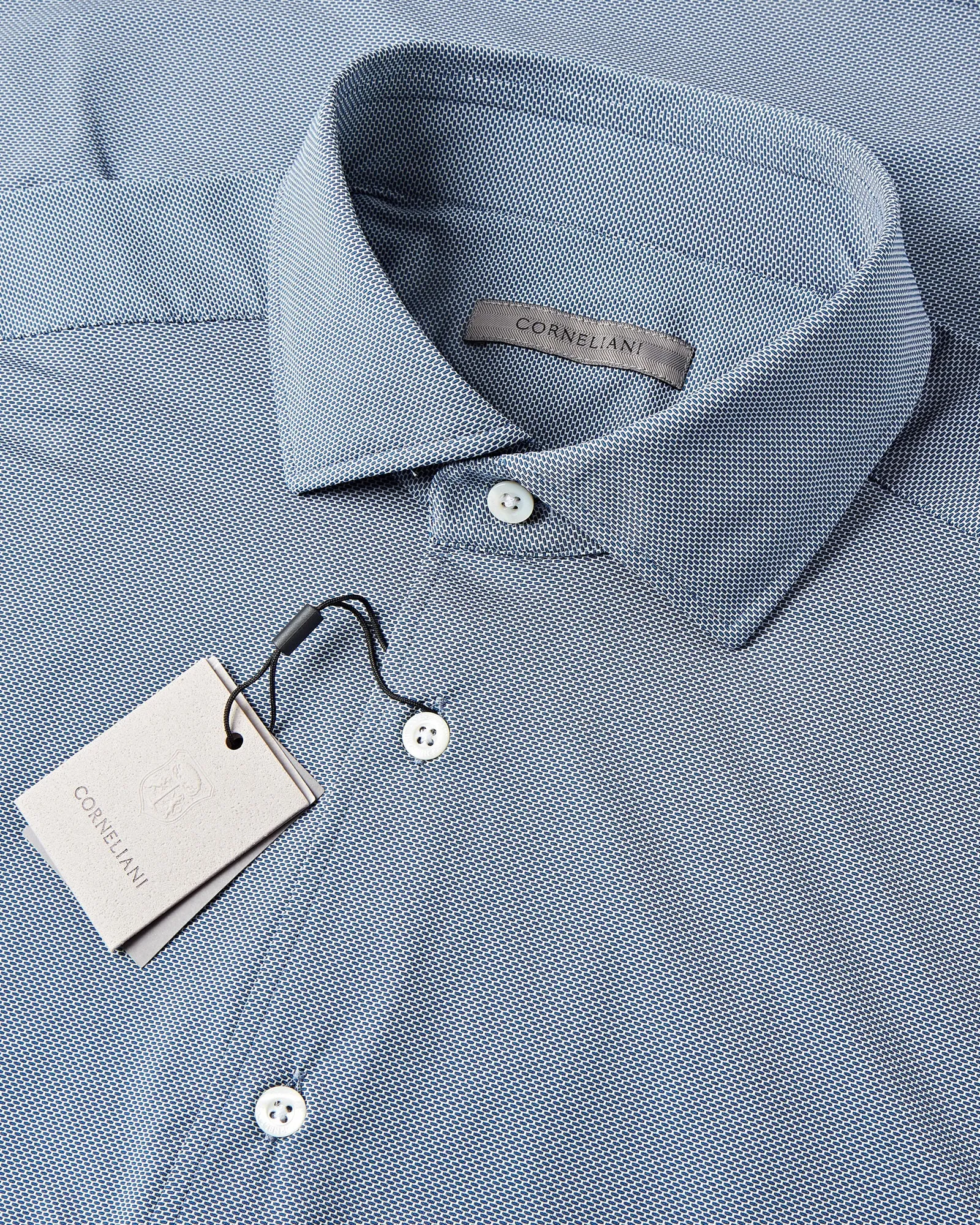 Corneliani Micro Detail Tech Shirt (Navy)