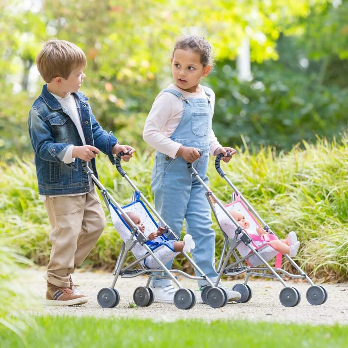 Corolle Blue Umbrella Stroller - 14, 16 & 17-inch