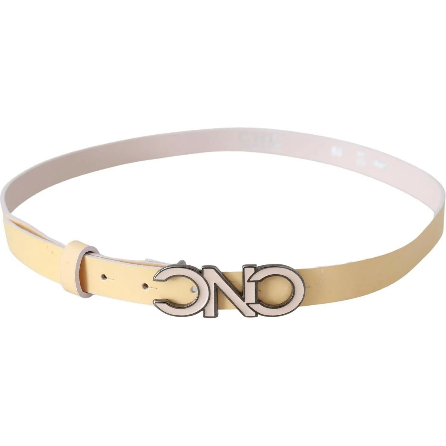 Costume National Chic Beige Logo Leather Belt