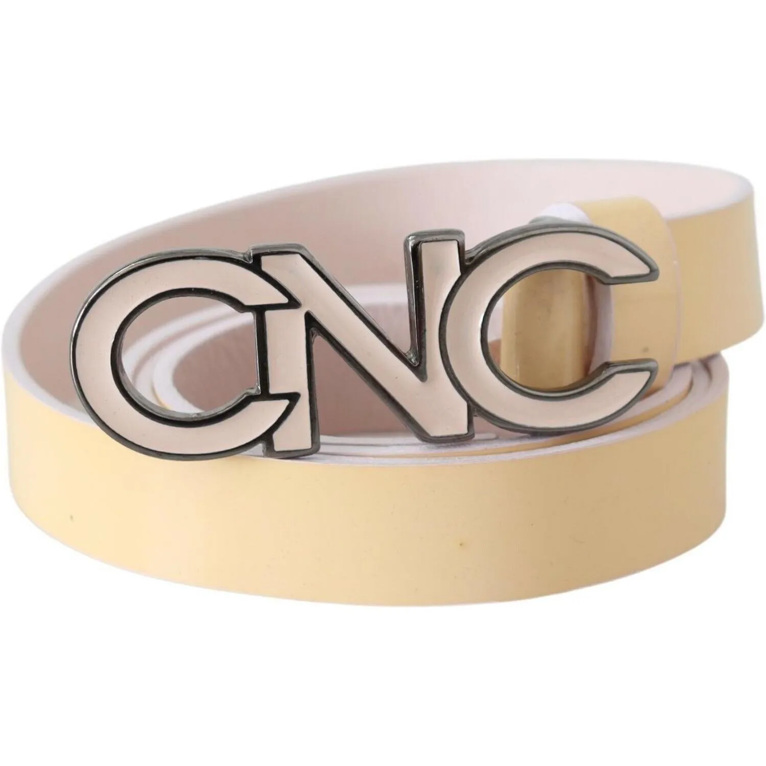 Costume National Chic Beige Logo Leather Belt