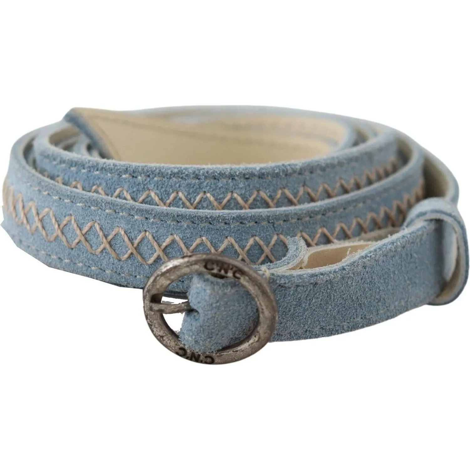 Costume National Chic Sky Blue Leather Belt - Buckle Up in Style