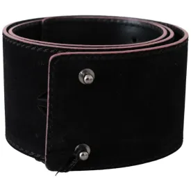 Costume National Elegant Wide Leather Fashion Belt with Metal Accents