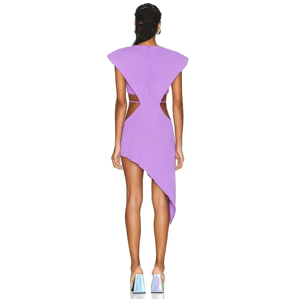 Crystal Star Cutout Sleeveless Bandage Dress