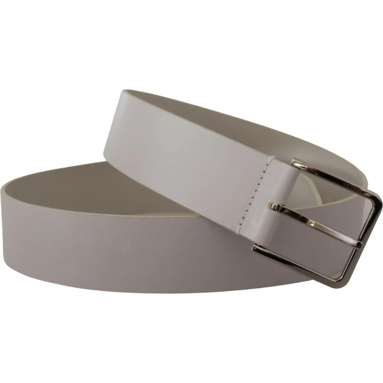 Dolce & Gabbana Elegant White Vitello Leather Belt