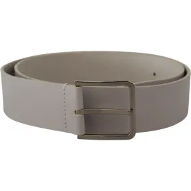 Dolce & Gabbana Elegant White Vitello Leather Belt