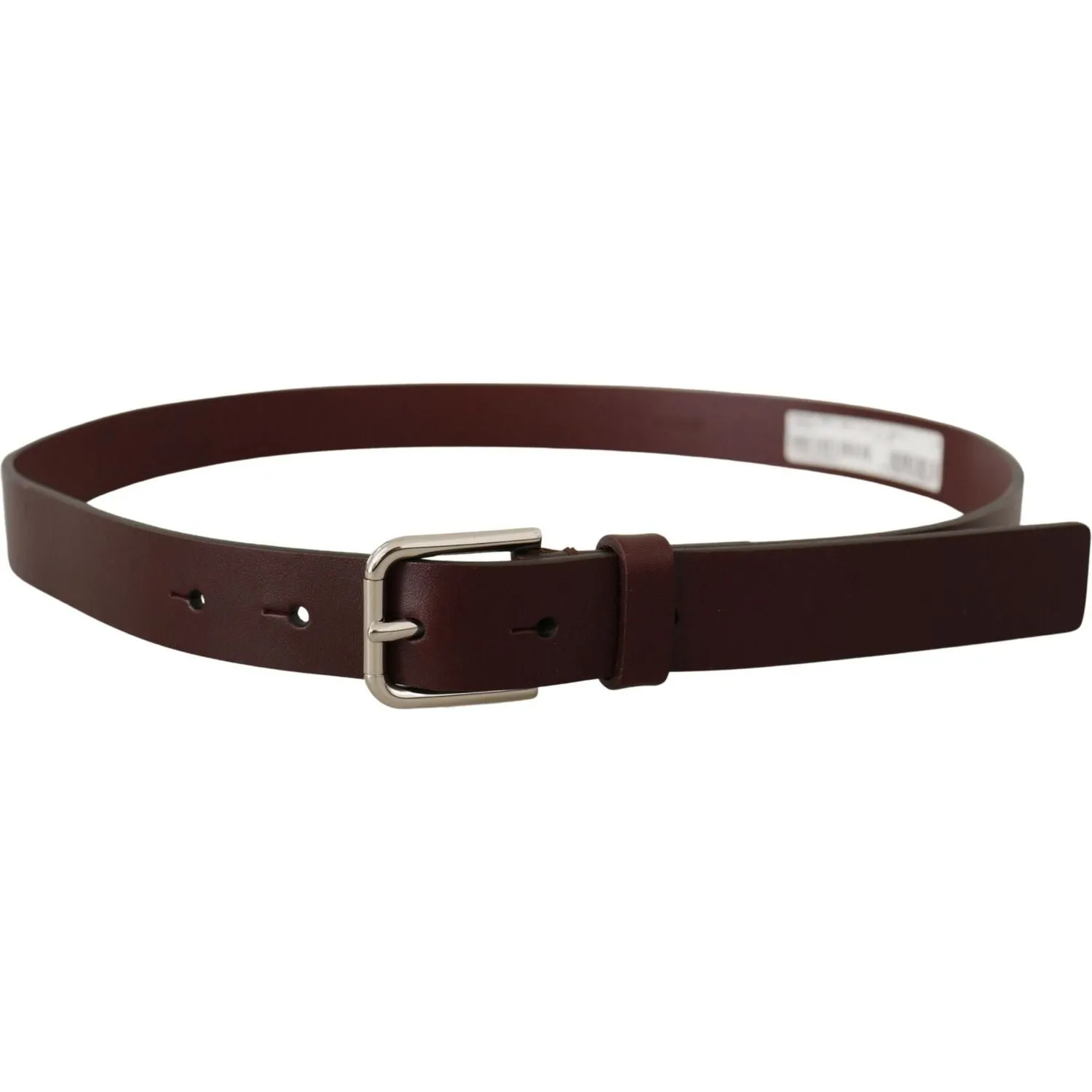 Dolce & Gabbana Maroon Luxe Leather Belt with Metal Buckle