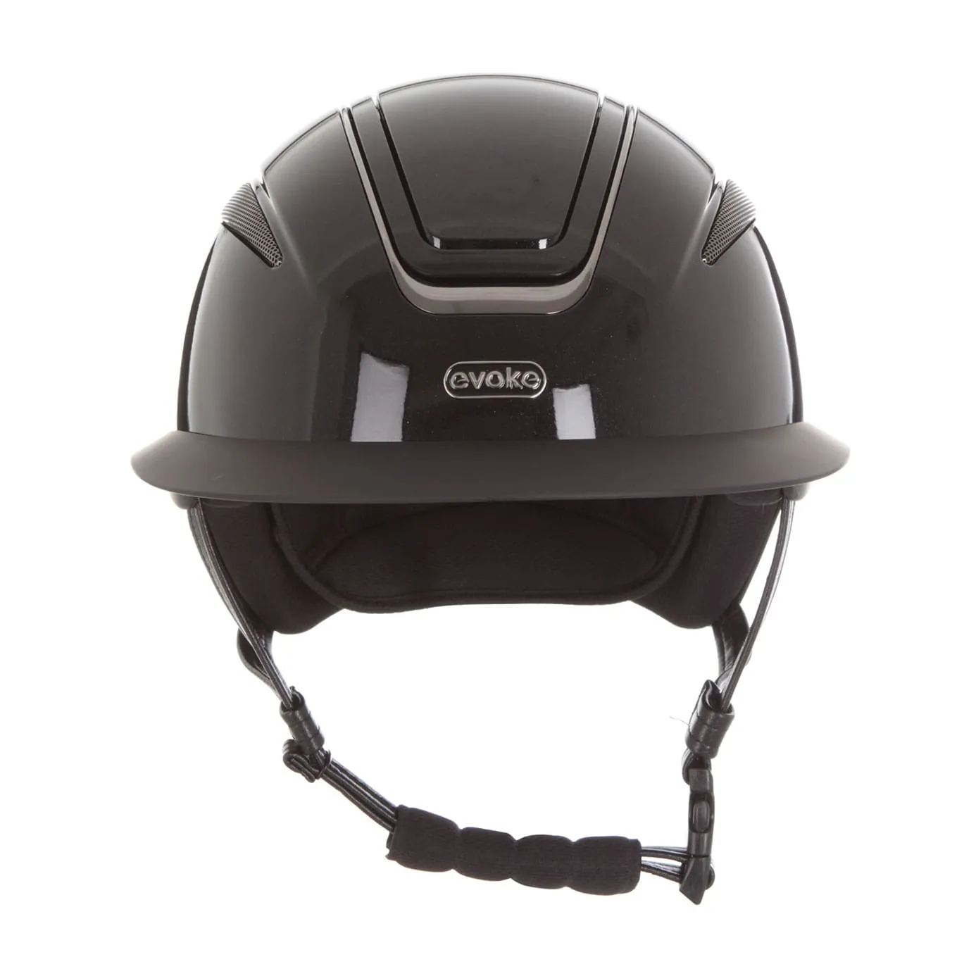 Evoke Callisto Wide Peak Riding Hat - Black Metallic/Gunmetal