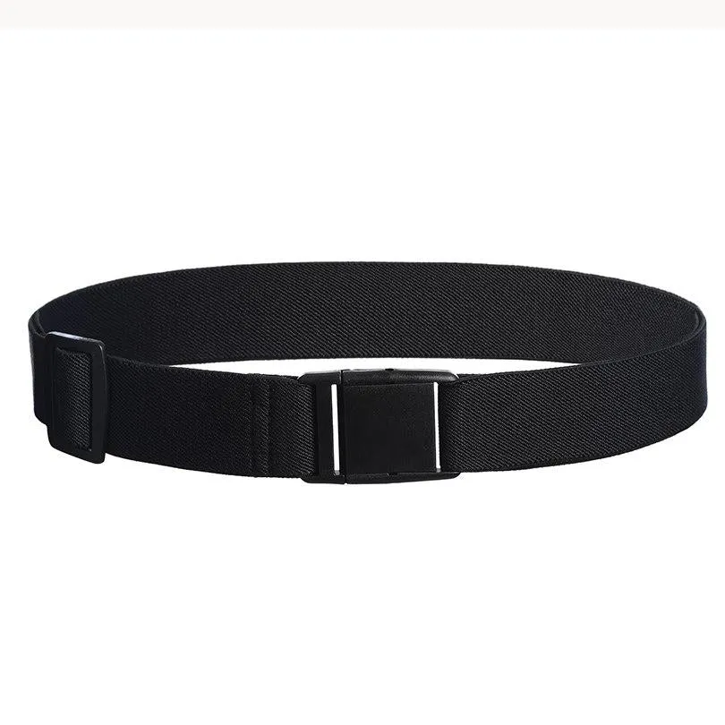 Fashion Unisex Belt Invisible Belt No Show Buckle Elastic Adjustable Waistband Canvas Waistbelt