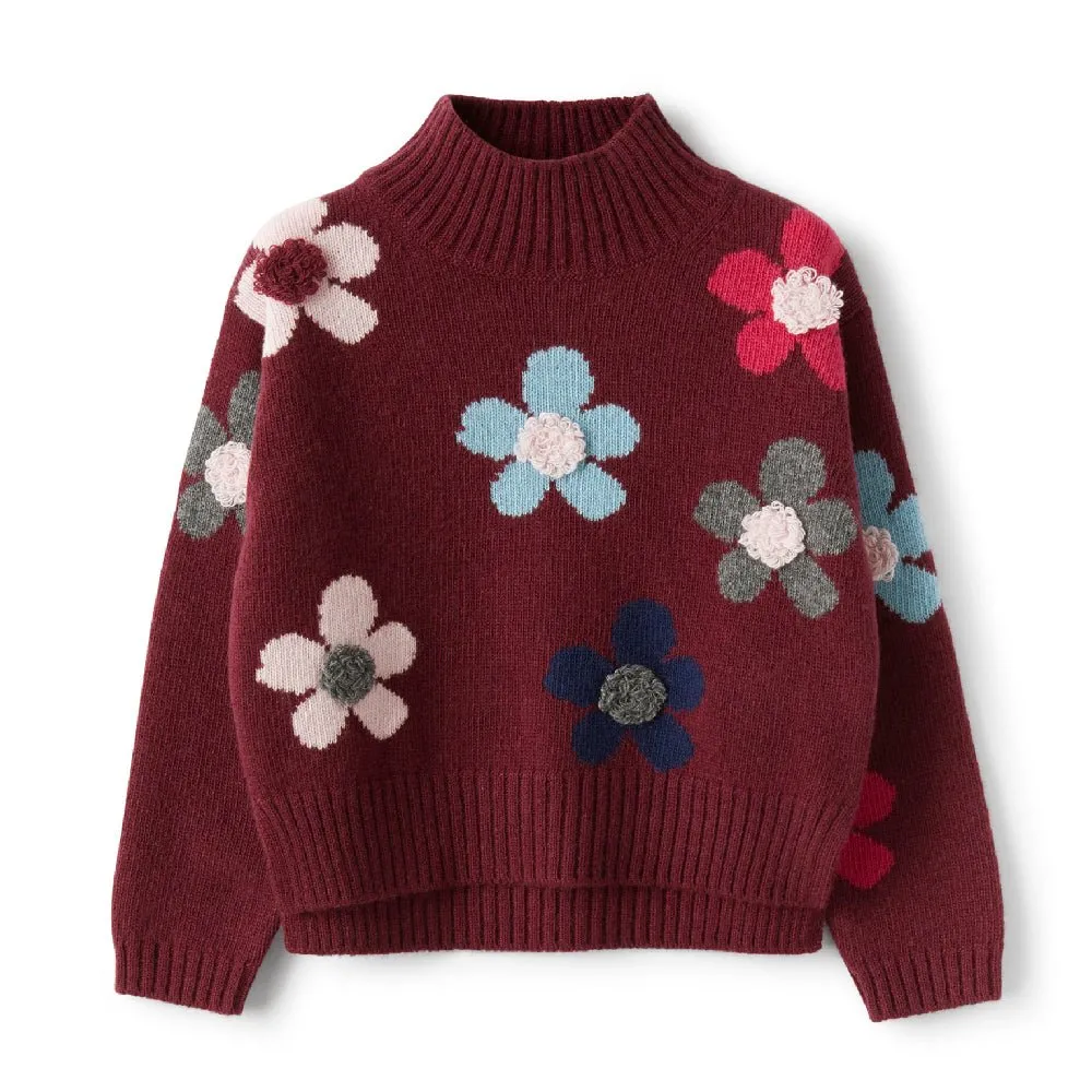 Flowers Striped Sweater