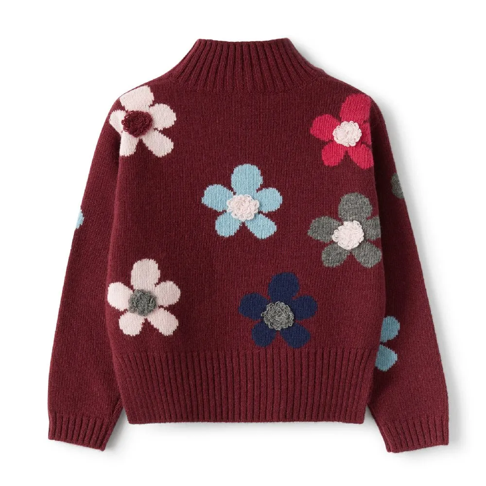 Flowers Striped Sweater