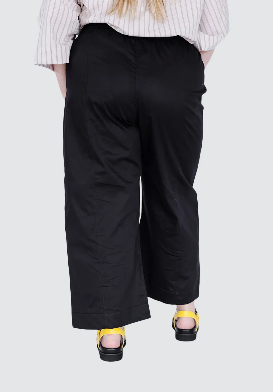 Gathered Waist Pants | Black