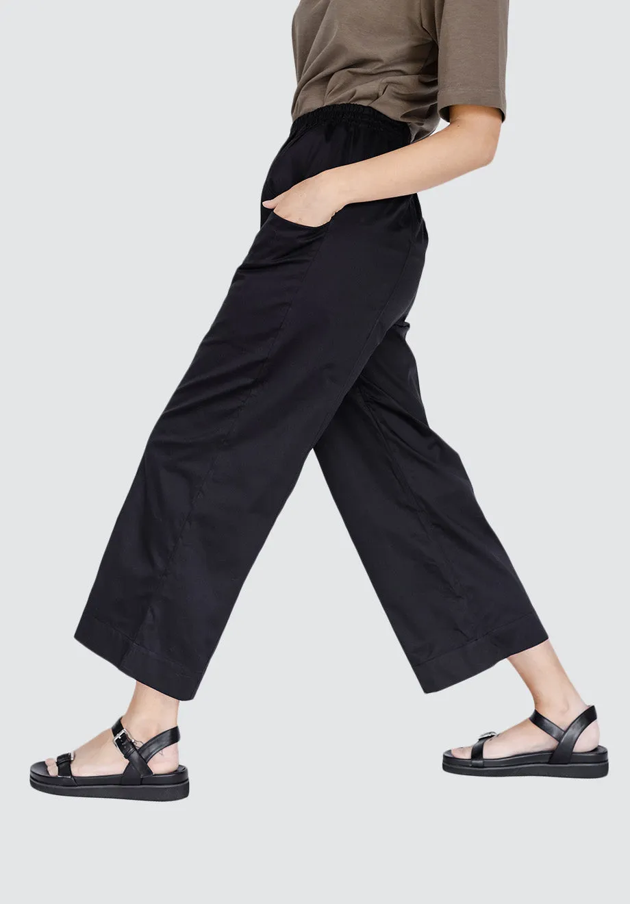 Gathered Waist Pants | Black