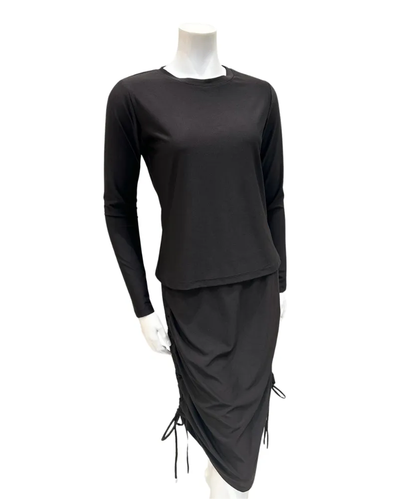 Jackie O' Black 2 Piece Activewear Top & Skirt Set