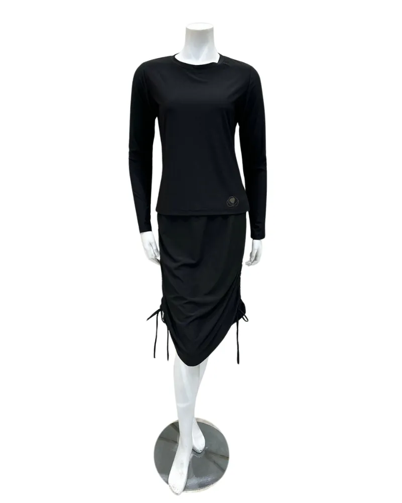 Jackie O' Black 2 Piece Activewear Top & Skirt Set