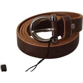 John Galliano Elegant Brown Leather Fashion Belt