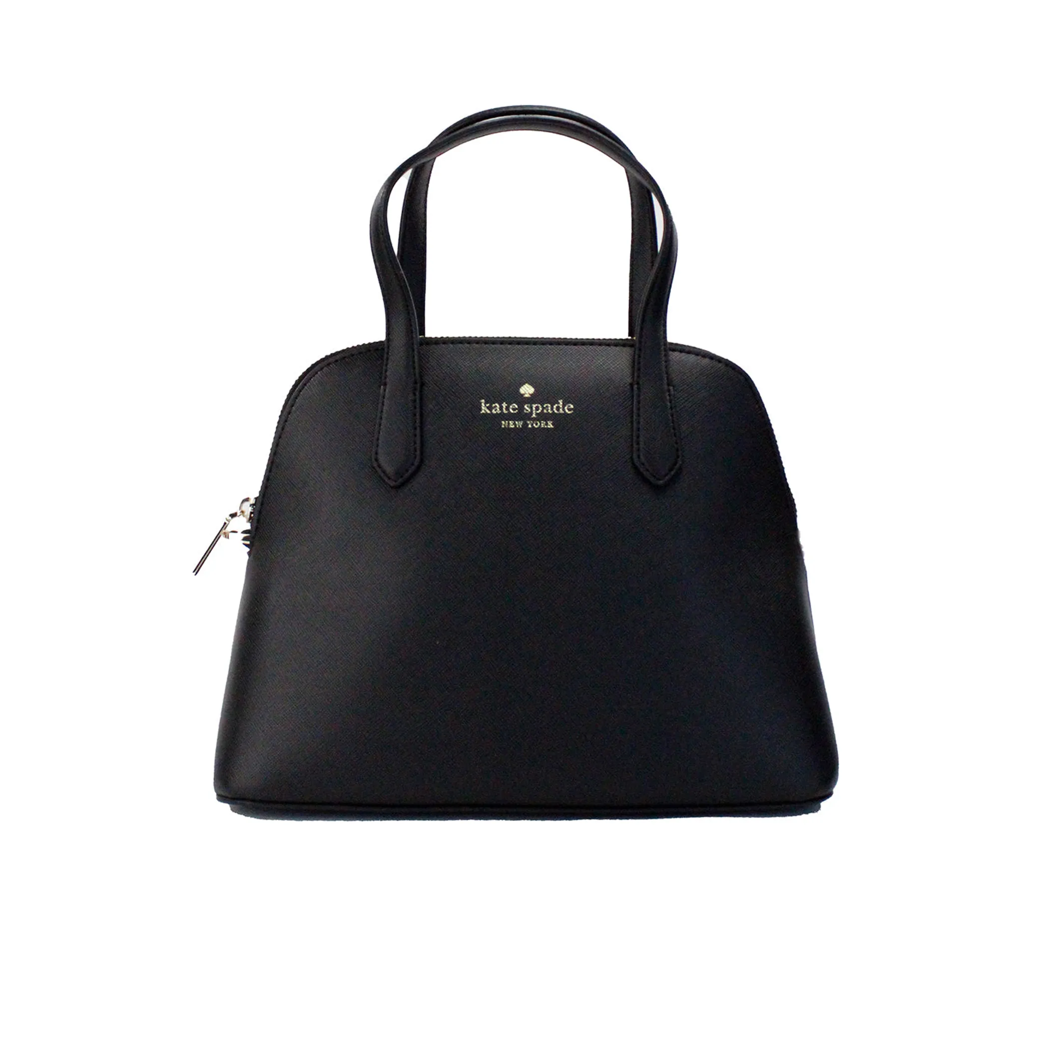 Kate Spade Schuyler Medium Black Saffiano PVC Domed Satchel