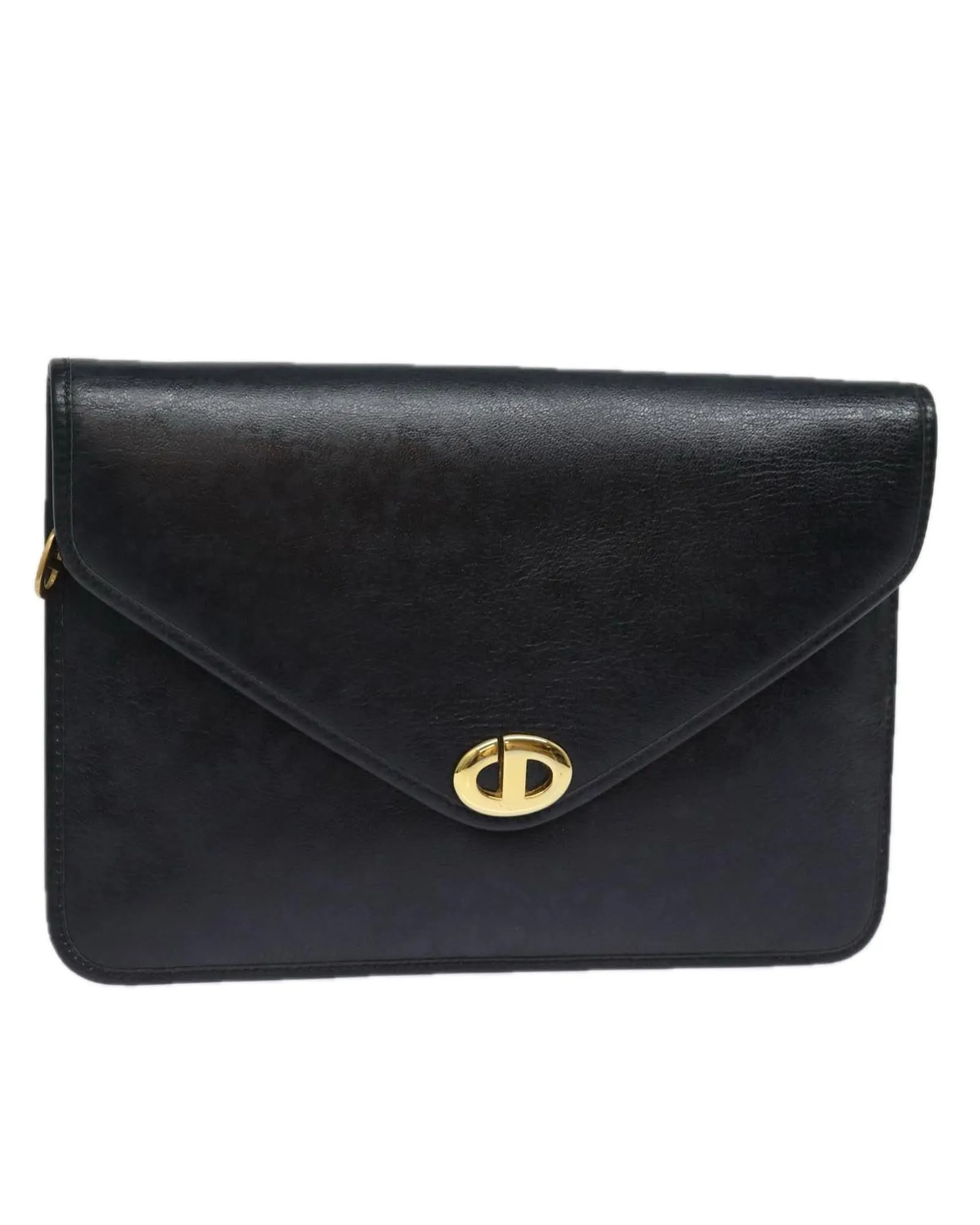 Leather Black Clutch Bag by Christian Dior