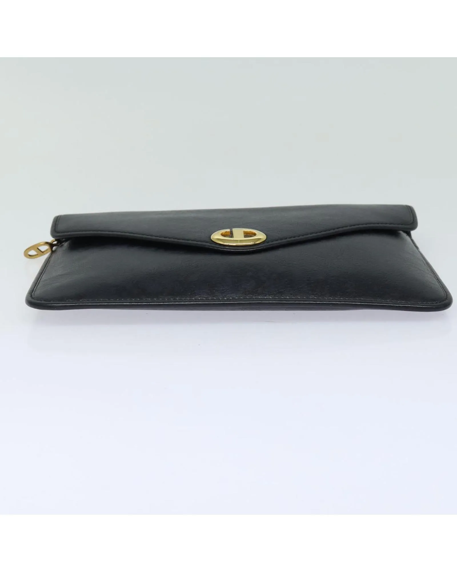 Leather Black Clutch Bag by Christian Dior