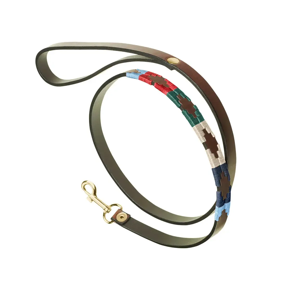 Leather Dog Collar & Lead - Multi by Pampeano