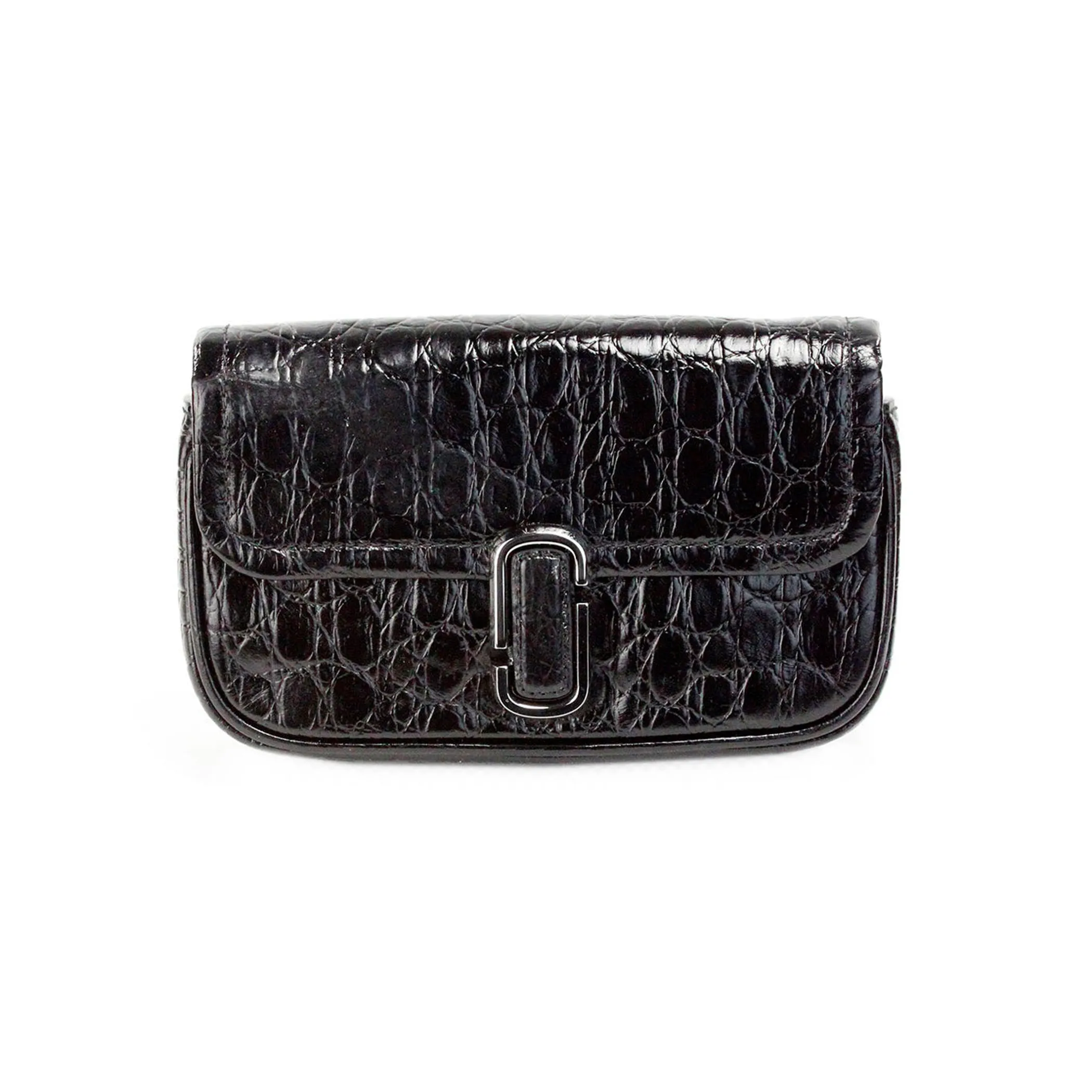 Marc Jacobs The Mini Shoulder Bag Black Embossed Crossbody