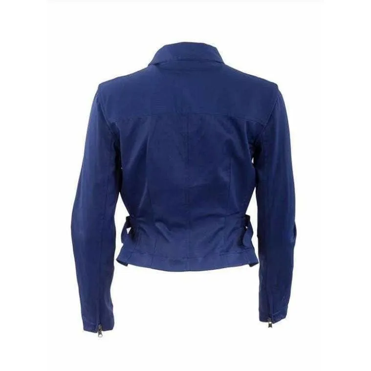 Matsuda Cobalt Blue Fitted Moto Jacket