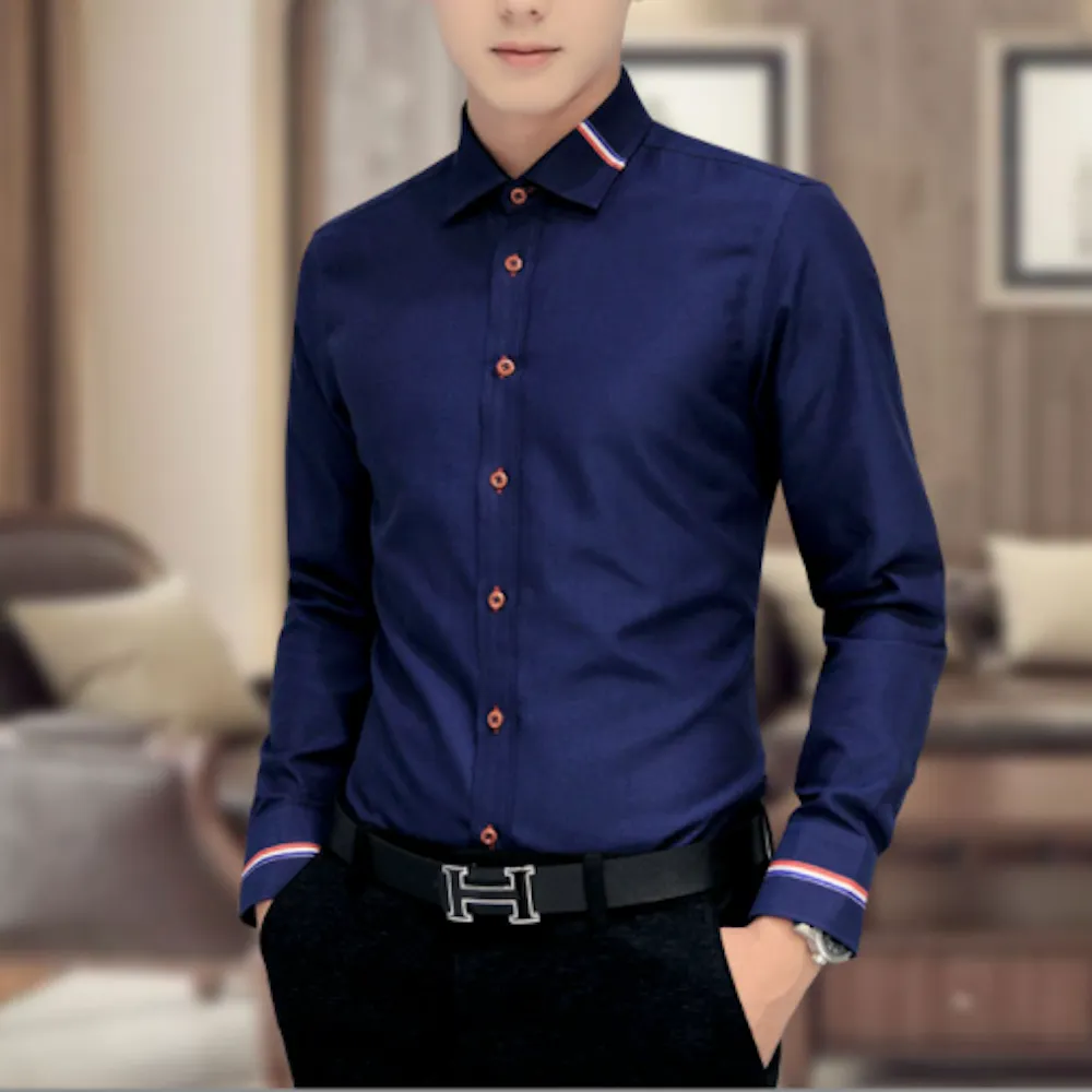 Mens Button Down Shirt With Ribbon Details