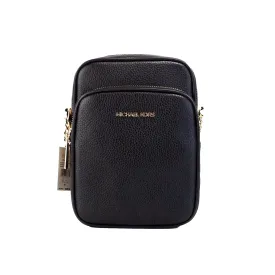 Michael Kors Flight Black Leather North South Chain Crossbody