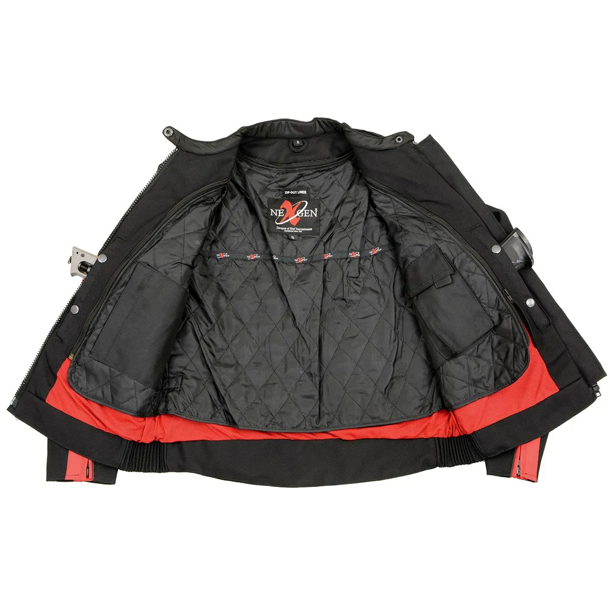 Milwaukee Leather SH1954 Women's Black and Red Textile Jacket with