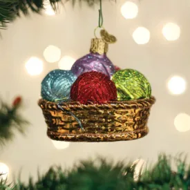 Old World Christmas ~ Basket of Yarn Ornament