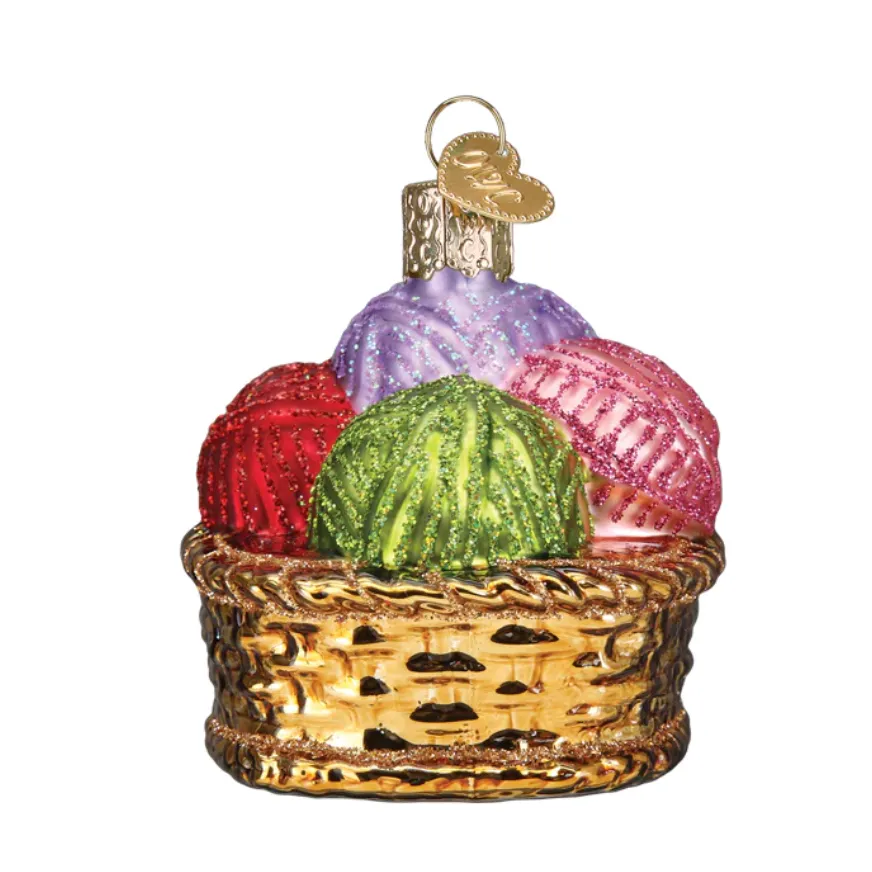 Old World Christmas ~ Basket of Yarn Ornament