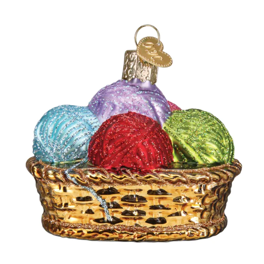 Old World Christmas ~ Basket of Yarn Ornament