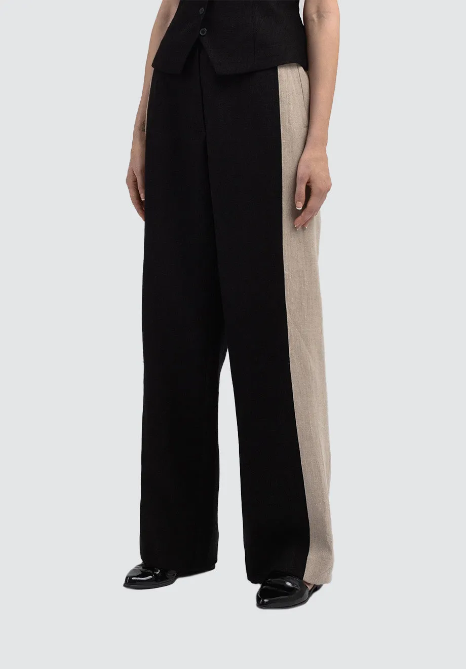 Pants Carol | Black & Natural Grey