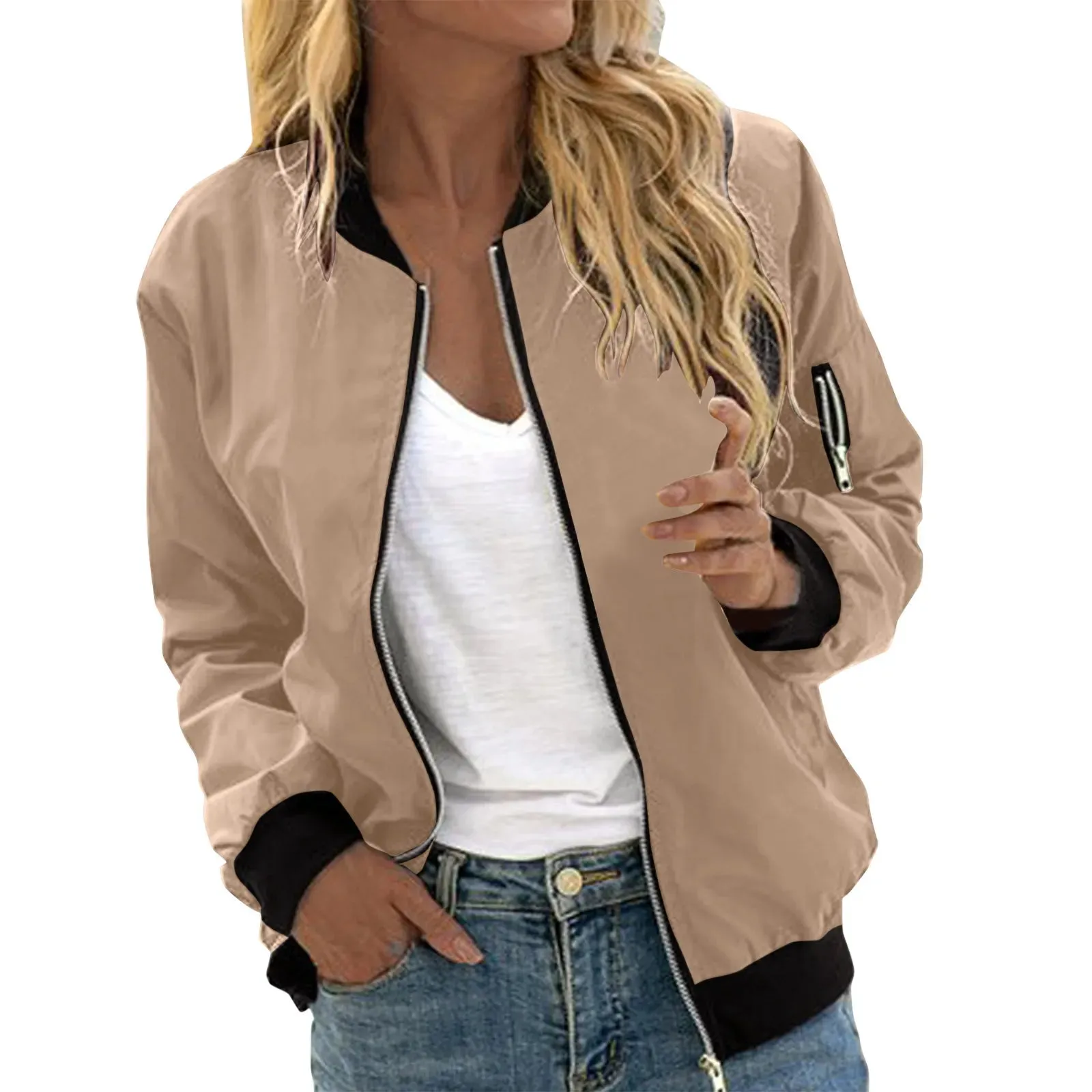 Plus Size Leisure Square Thin Pocket Blouse Baseball Top Warm Chic Stylish Elegant Fashionable Versatile Coat