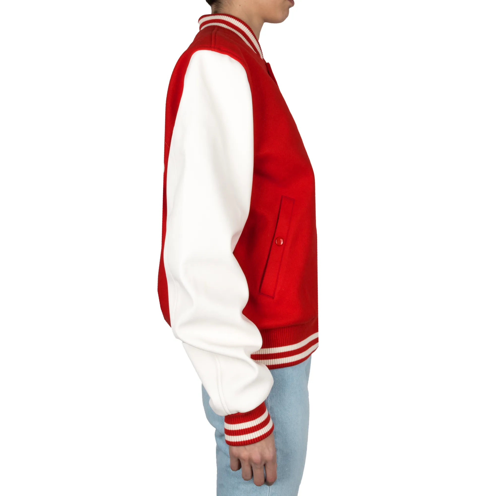 PU College Jacket - Radiant Red