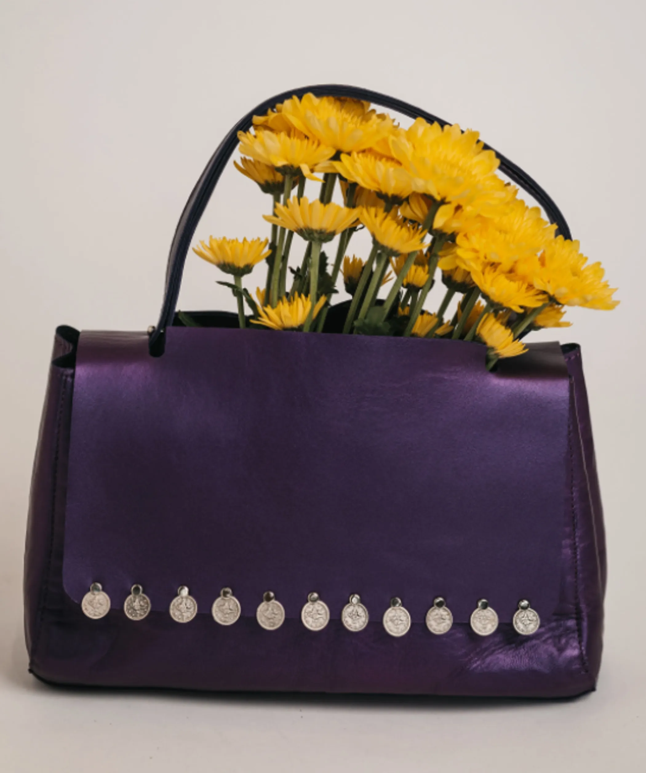 Purple Leather Handbag