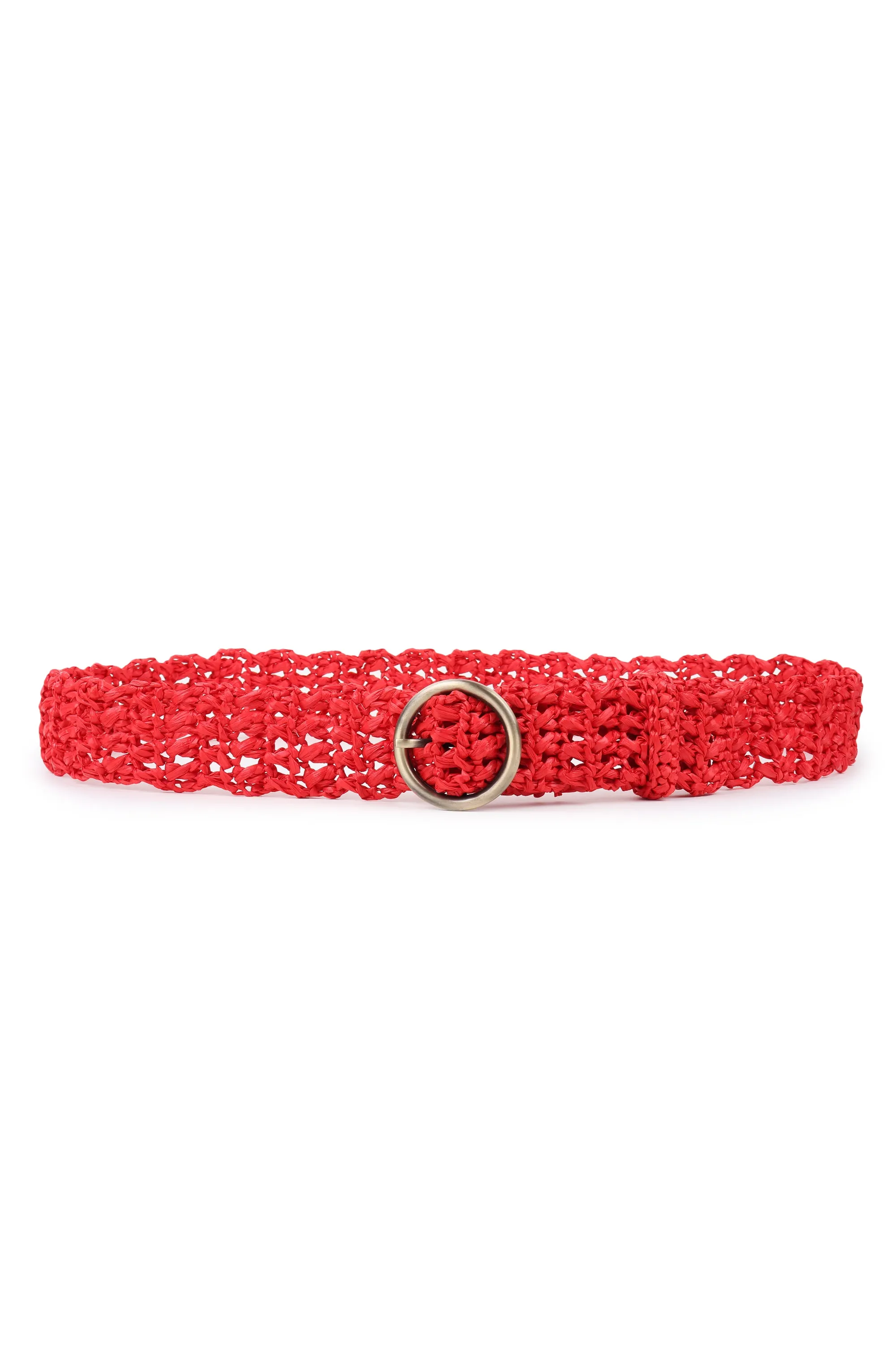 RAFFIA Belt Coral Red