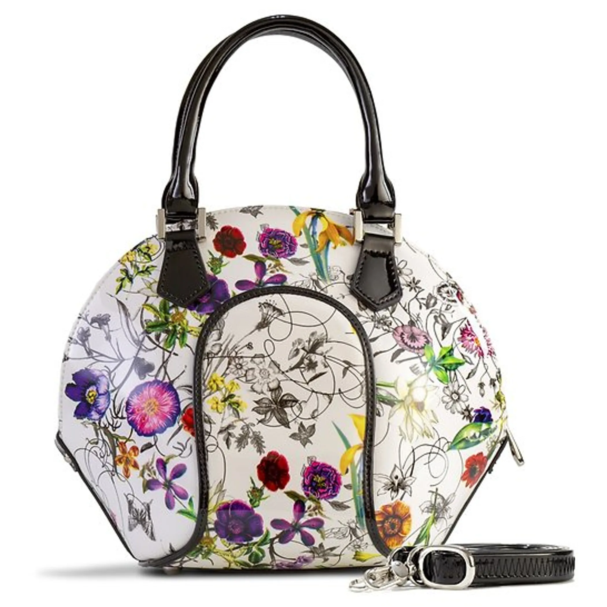 Svetlana Flower Print Leather Handbag