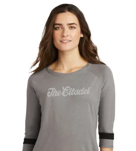 The Citadel Rhinestones New Era ® Ladies Tri-Blend 3/4-Sleeve Tee